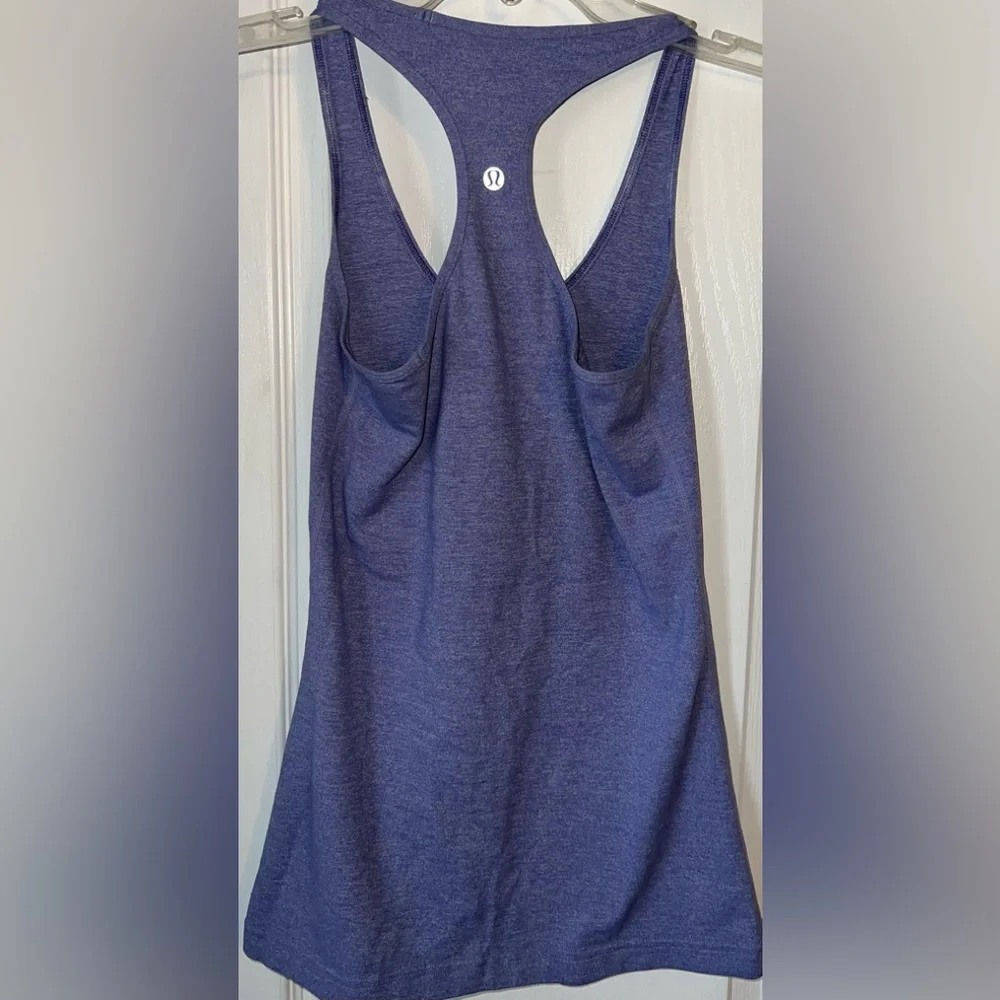 Lululemon CRB Cool Racerback Reversible Tank Heathered Luon Pigment Blue Size 4